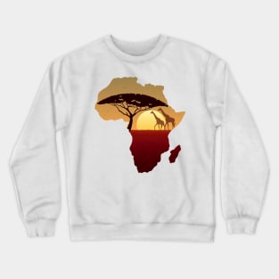 Africa Map Landscape Crewneck Sweatshirt